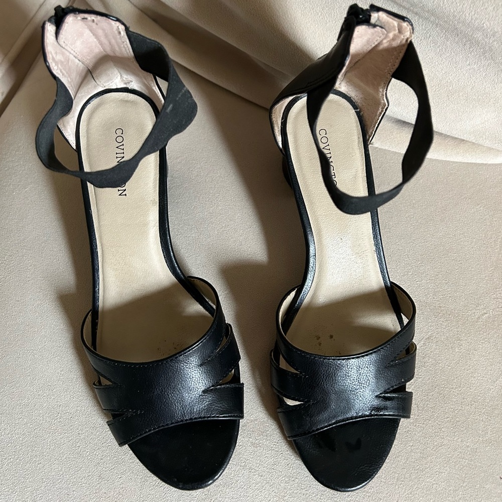 Covington ankle strap sandals with block heel